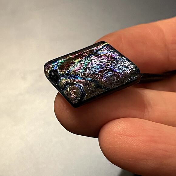 Colorful Dichroic Art Glass Pendant - Picture 8 of 8